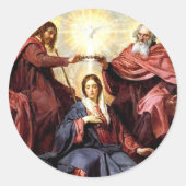 Krönung der Jungfrau Runder Aufkleber (Vorderseite)