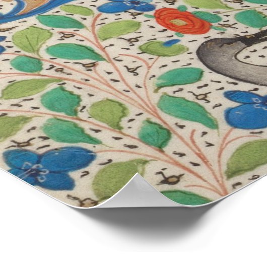 Krönung eines mittelalterlichen Illuminierten Manu Poster (Ecke)