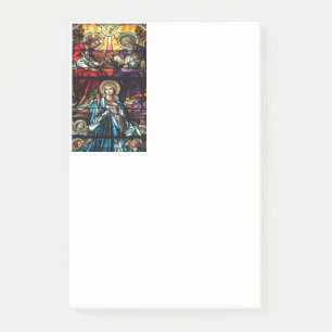 Krönung gesegneten befleckten Glases Post-it Klebezettel