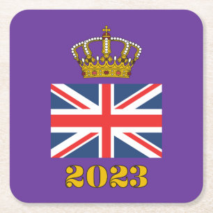 Krönung von König Charles III 2023 UK Britische Kr Rechteckiger Pappuntersetzer
