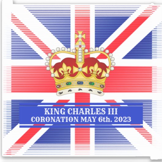 Krönung von König Charles III Vinyl Sticker (Vorderseite)