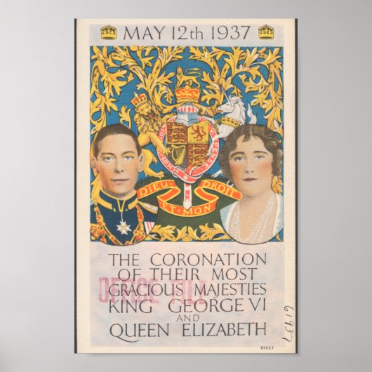 Krönung von König George und Königin Elisabeth Poster (Vorne)