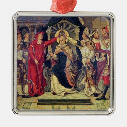 Krönung von Papst Celestine V im August 1294 Silbernes Ornament (Vorne)