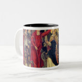 Krönung von Papst Celestine V im August 1294 Zweifarbige Tasse (Vorderseite Links)