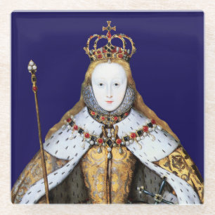 Krönung von Tudor Königin Elizabeth I Glasuntersetzer