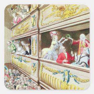 Krönung von Voltaire am Theater Francais Quadratischer Aufkleber