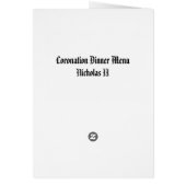 Krönungs-Abendessen-Menü (Hinten)