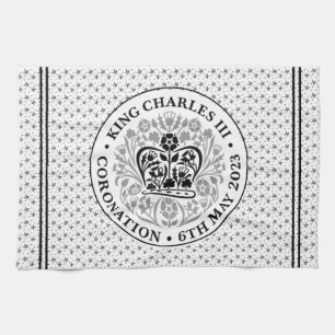 Krönungsemblem des Königs Charles III Geschirrtuch