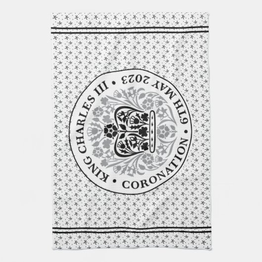 Krönungsemblem des Königs Charles III Geschirrtuch (Vertikal)