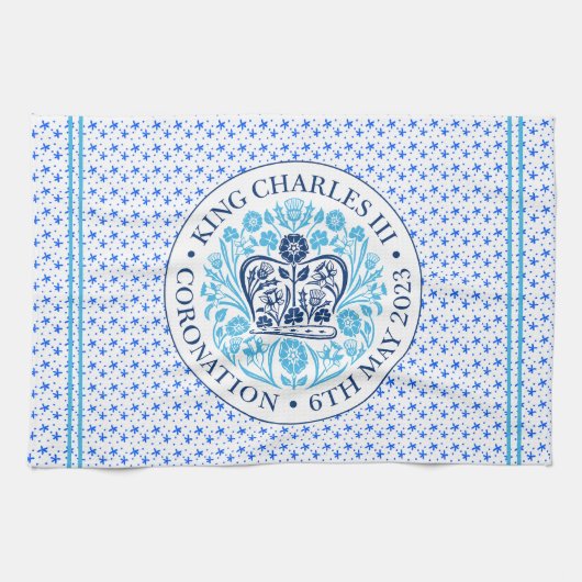 Krönungsemblem des Königs Charles III Geschirrtuch (Horizontal)