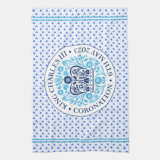 Krönungsemblem des Königs Charles III Geschirrtuch (Vertikal)
