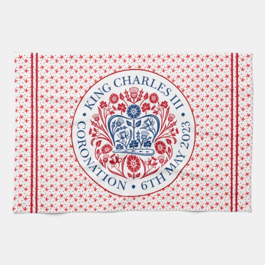 Krönungsemblem des Königs Charles III Geschirrtuch (Horizontal)