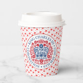 Krönungsemblem des Königs Charles III Pappbecher (Rückseite)