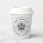 Krönungsemblem des Königs Charles III Pappbecher (Rückseite)
