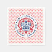 Krönungsemblem des Königs Charles III Serviette (Vorderseite)