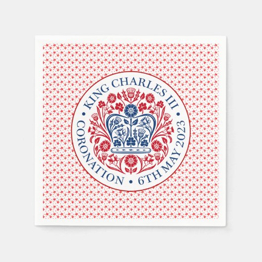 Krönungsemblem des Königs Charles III Serviette (Vorderseite)