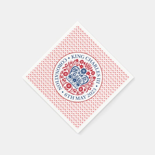Krönungsemblem des Königs Charles III Serviette (Ecke)