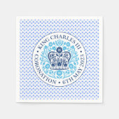 Krönungsemblem des Königs Charles III Serviette (Vorderseite)