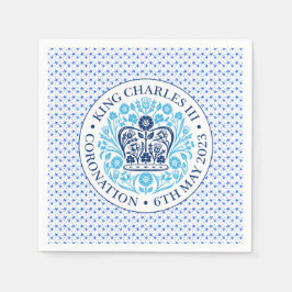 Krönungsemblem des Königs Charles III Serviette