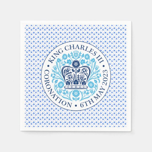 Krönungsemblem des Königs Charles III Serviette (Vorderseite)