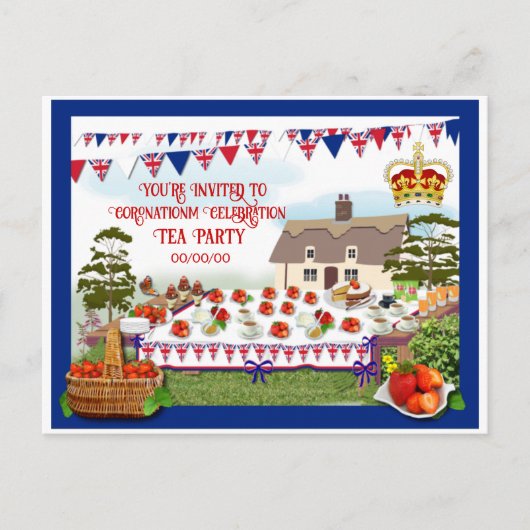 Krönungsfeier Party Einladung (Vorderseite)