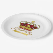 Krönungstages-Kronpapier-Teller Pappteller (Schrägansicht)