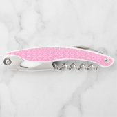 Kronziehschraube für rosa Herzen - Farben auswähle Kellnermesser (Vorderseite)