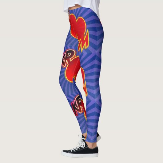 Kroom Red & Black Action Blase stört Detail Leggings (Links)