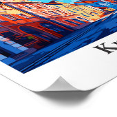 Krosno Poland Vintage Travel Potrait Illustration Poster (Ecke)