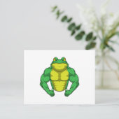 Kröte als Bodybuilder mit großen Muskeln Postkarte (Stehend Vorderseite)