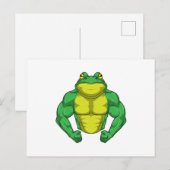 Kröte als Bodybuilder mit großen Muskeln Postkarte (Vorne/Hinten)