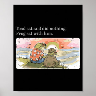 Kröte saß, tat nichts, Frosch saß bei lustigen Män Poster