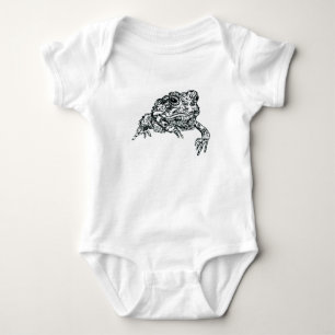 Krötenbodysuit-Federillustration Baby Strampler