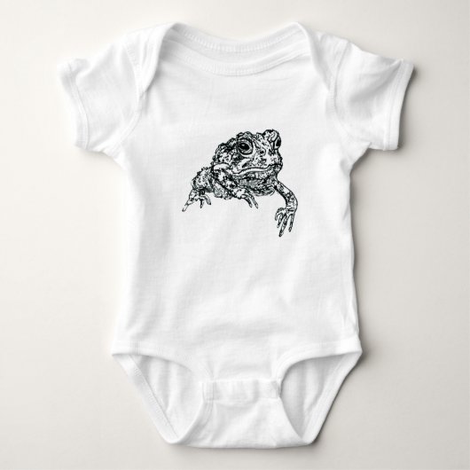 Krötenbodysuit-Federillustration Baby Strampler (Vorderseite)