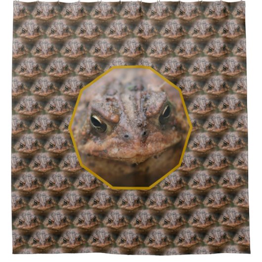 Krötenfrosch-Gesicht Naturmuster Duschvorhang (Vorderseite)