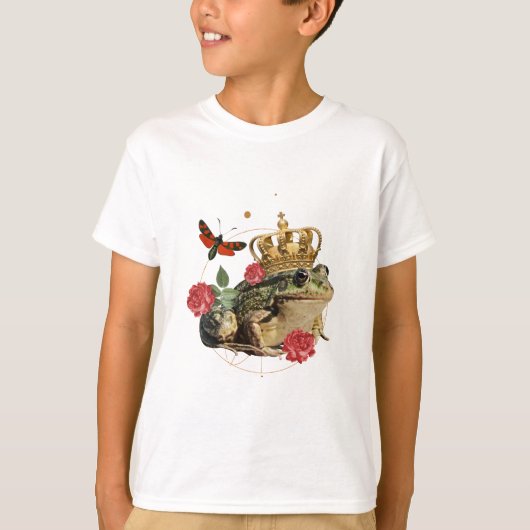 Krötenkönigin mit goldener Krone - Lustige Amphibi T-Shirt (Vorderseite)
