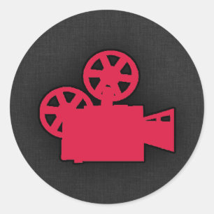 Kroterote Film-Kamera Runder Aufkleber