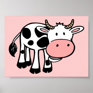 KROWA NIEDLICH BABY COW FARM TIERE CARTOON HAPPY L POSTER
