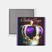 KROWN ROYALTY LILA VELVET AUF SCHWARZ MAGNET (Vorderseite/Rückseite)