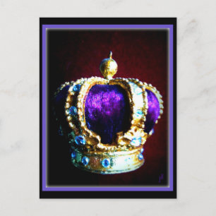 KROWN ROYALTY LILA VELVET AUF SCHWARZ POSTKARTE