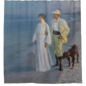 Kroyer - Der Künstler und seine Ehefrau am Strand Duschvorhang (Vorderseite)