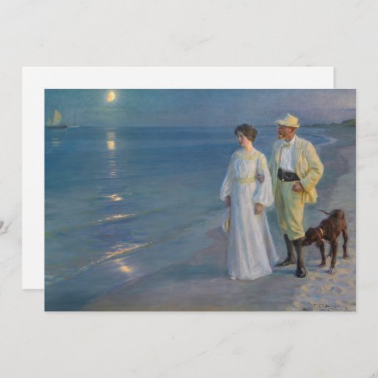 Kroyer - Der Künstler und seine Ehefrau am Strand Einladung (Vorne/Hinten)