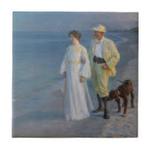 Kroyer - Der Künstler und seine Ehefrau am Strand Fliese (Vorderseite)