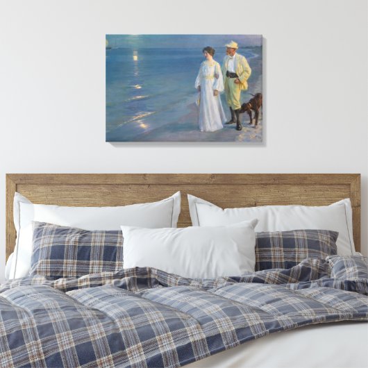 Kroyer - Der Künstler und seine Ehefrau am Strand Leinwanddruck (Insitu (Schlafzimmer))