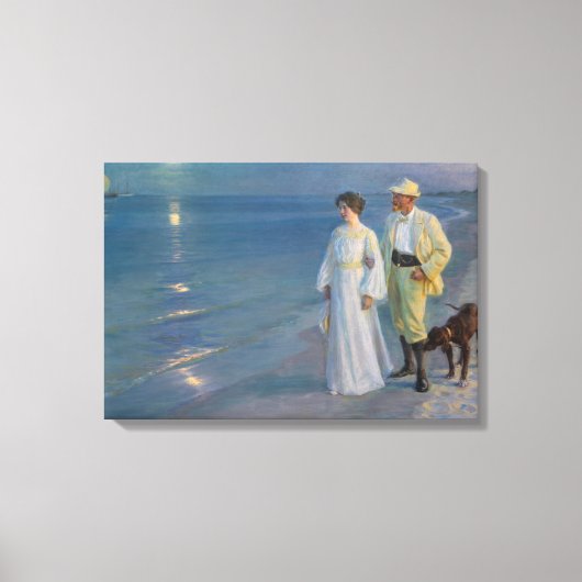 Kroyer - Der Künstler und seine Ehefrau am Strand Leinwanddruck (Vorderseite)