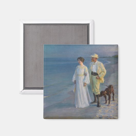 Kroyer - Der Künstler und seine Ehefrau am Strand Magnet (Vorderseite/Rückseite)
