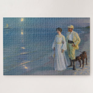 Kroyer - Der Künstler und seine Ehefrau am Strand Puzzle