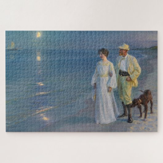 Kroyer - Der Künstler und seine Ehefrau am Strand Puzzle (Horizontal)
