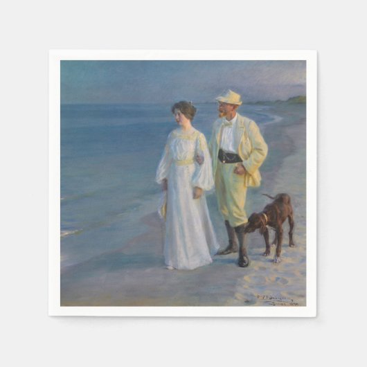 Kroyer - Der Künstler und seine Ehefrau am Strand Serviette (Vorderseite)