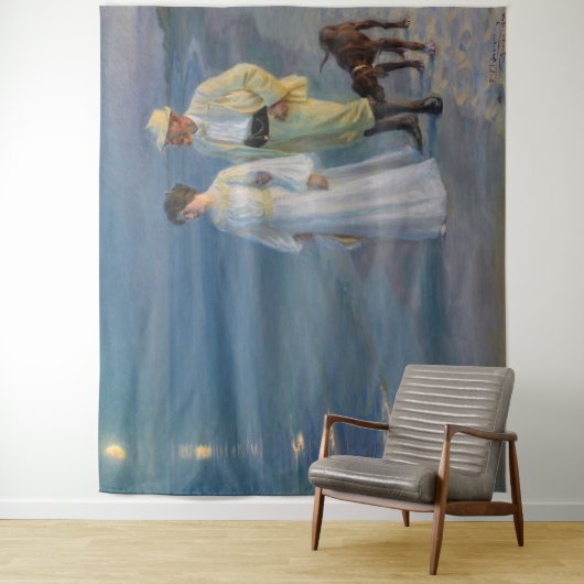 Kroyer - Der Künstler und seine Ehefrau am Strand Wandteppich (Beispiel)